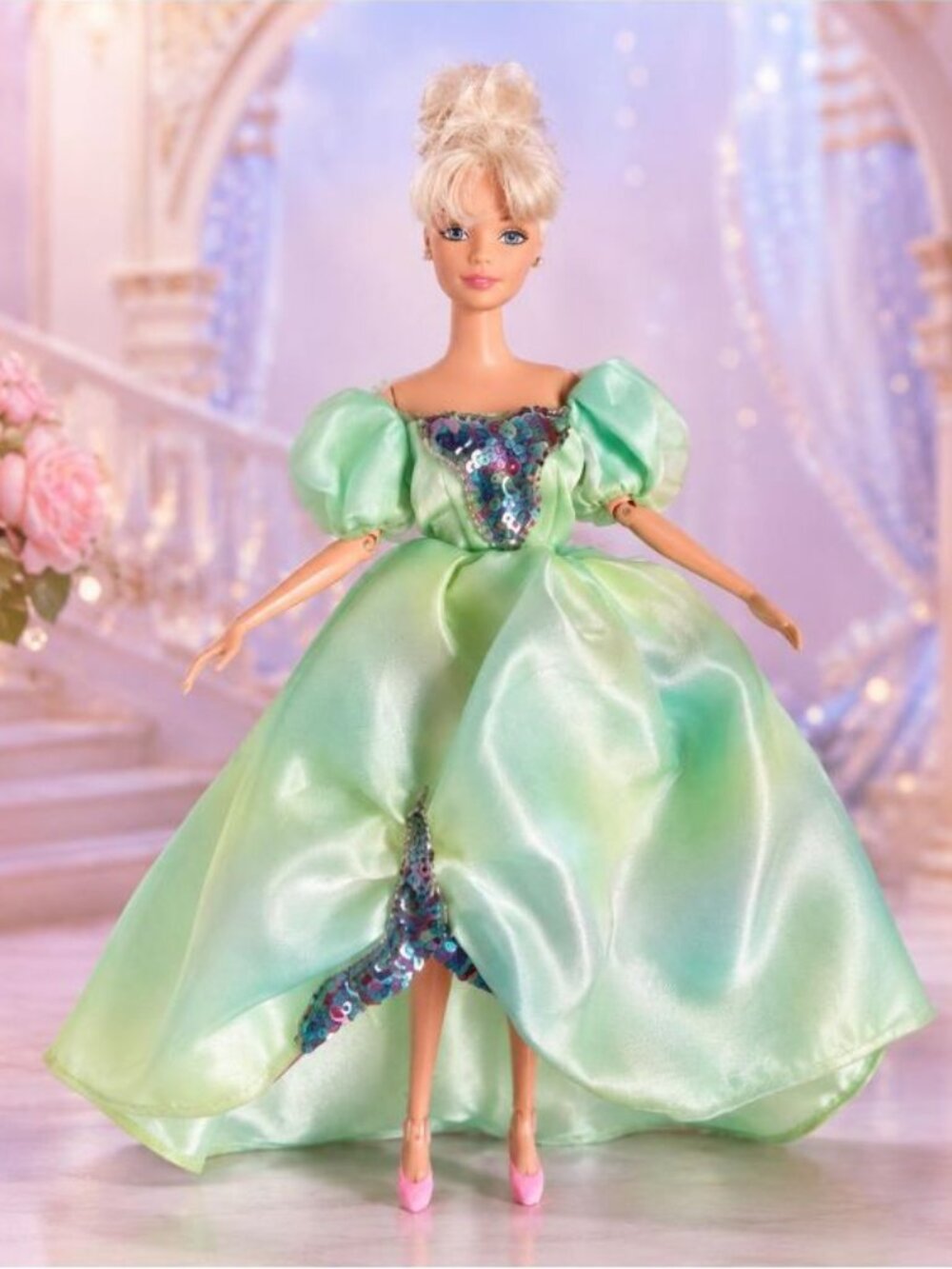 Mattel 1995 Ballerina Barbie Pirouette Doll Green Shimmer Dress Vintage Rare
